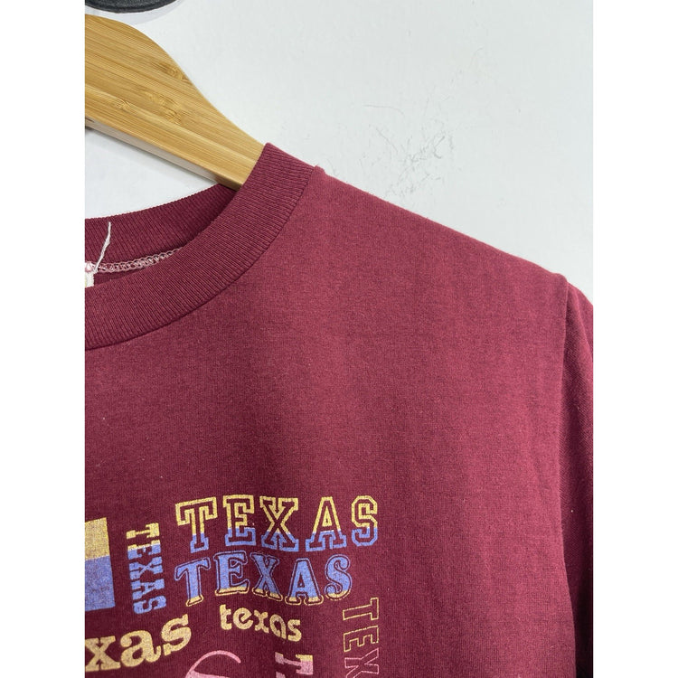 Vintage Unisex Texas Maroon Short sleeve T shirt Sz Medium