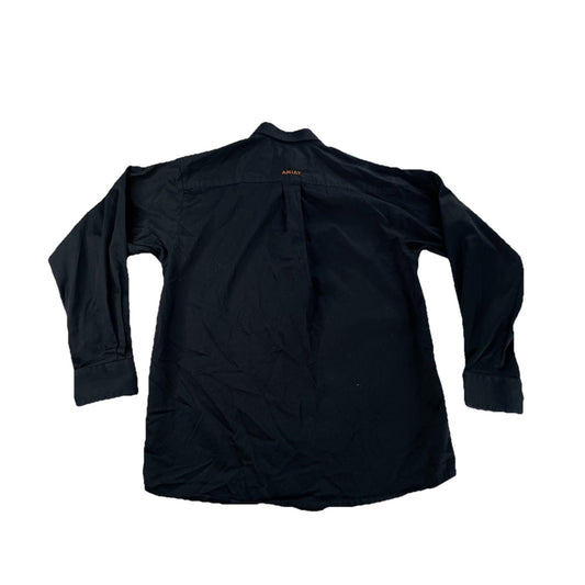 Mens Ariat Black Long Sleeve Button Up Shirt Size S