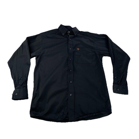 Mens Ariat Black Long Sleeve Button Up Shirt Size S