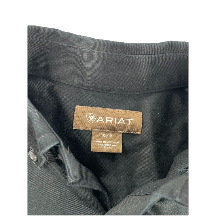 Mens Ariat Black Long Sleeve Button Up Shirt Size S