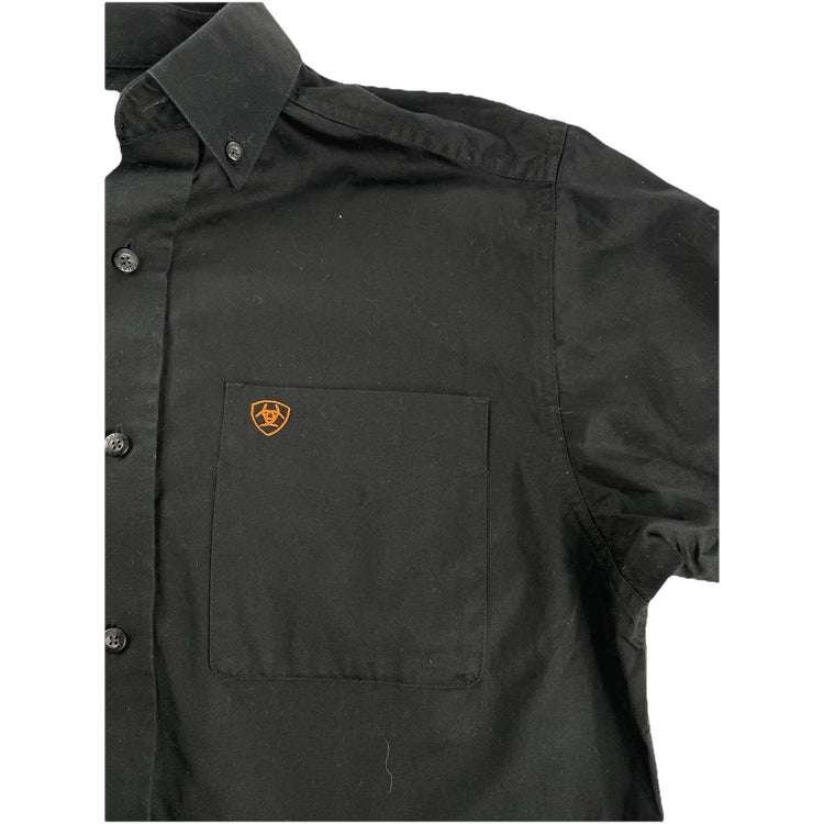 Mens Ariat Black Long Sleeve Button Up Shirt Size S