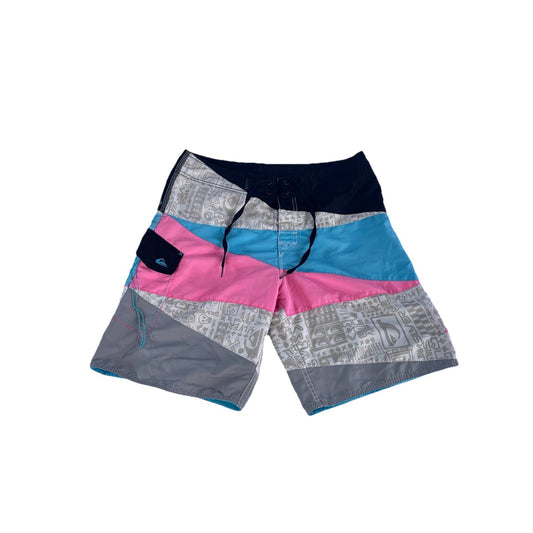 Mens Vintage Quicksilver Boardshorts Color Block graphic Swimwear Size S