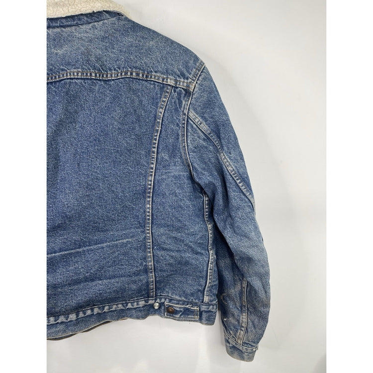 Vintage LEVI'S Sherpa Lined Denim Jean Trucker Jacket Sz 40 R San Francisco USA