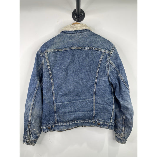 Vintage LEVI'S Sherpa Lined Denim Jean Trucker Jacket Sz 40 R San Francisco USA