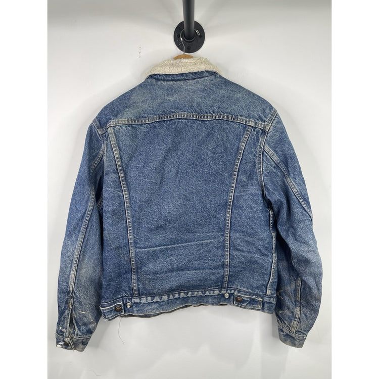 Vintage LEVI'S Sherpa Lined Denim Jean Trucker Jacket Sz 40 R San Francisco USA