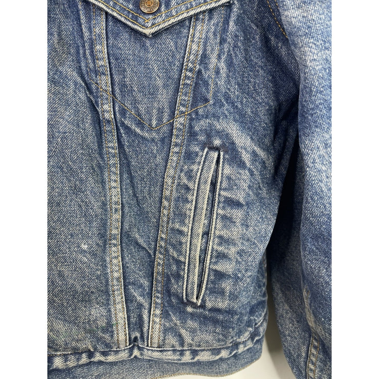 Vintage LEVI'S Sherpa Lined Denim Jean Trucker Jacket Sz 40 R San Francisco USA