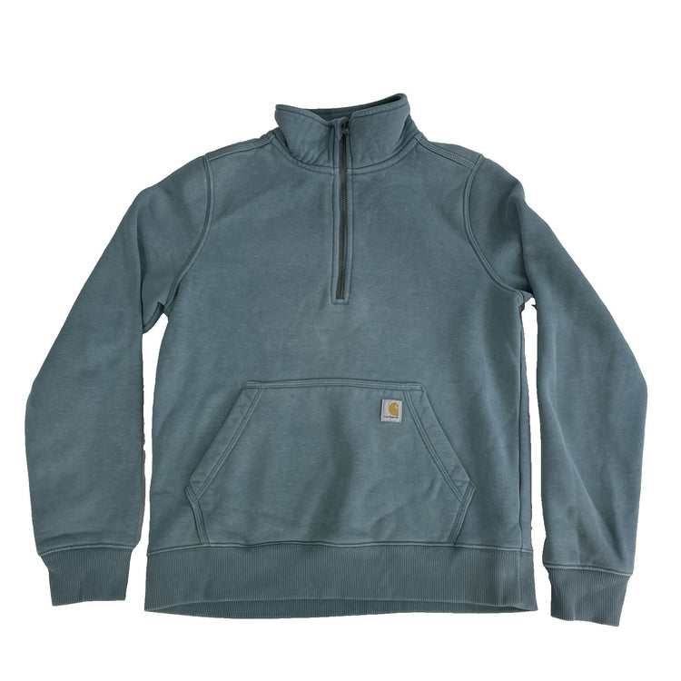 Womens Carhartt Blue Relaxed Fit Quarter Zip Up Sweater Size Small