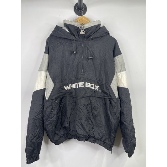 Vintage 1990s STARTER Chicago White Sox Baseball 1/4 Zip Puffer Jacket Size L