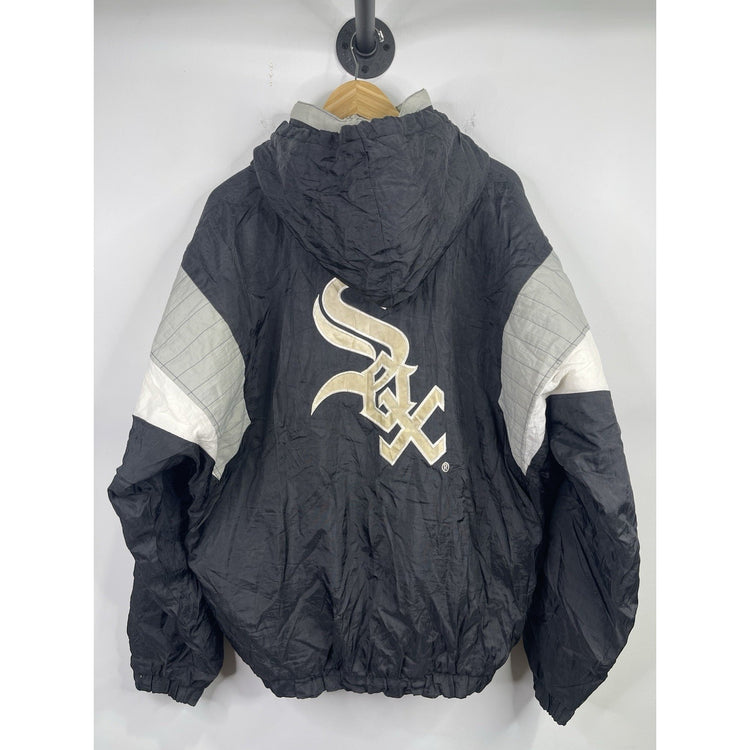 Vintage 1990s STARTER Chicago White Sox Baseball 1/4 Zip Puffer Jacket Size L