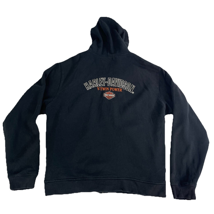 Mens Harley Davidson Heavyweight Black Full-Zip Hoodie Size Xxl