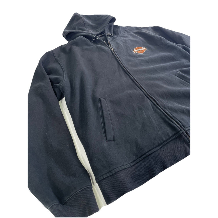 Mens Harley Davidson Heavyweight Black Full-Zip Hoodie Size Xxl