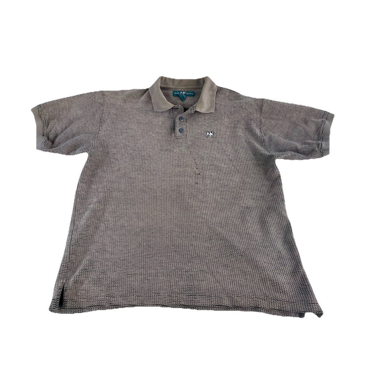 Mens Big Dog Light Brown Knitted Polo Tee Size Xl