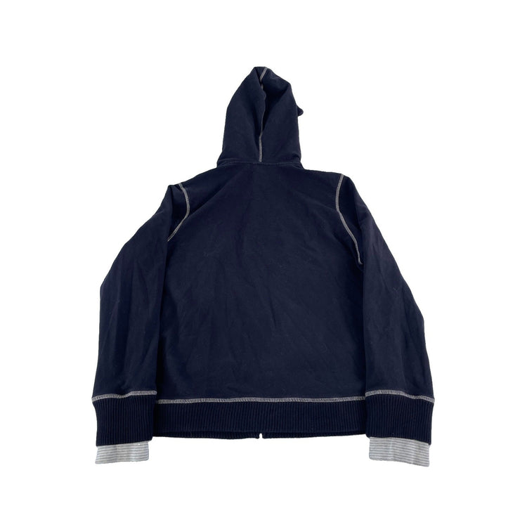 Youth Girls Nautica Black Full-Zip Hoodie with Striped Lining Size XL