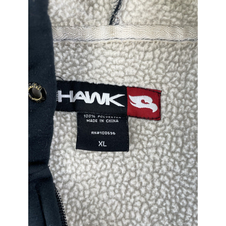 Mens Y2K Tony Hawk Black Fleece Lined Zip Up Jacket Size XL