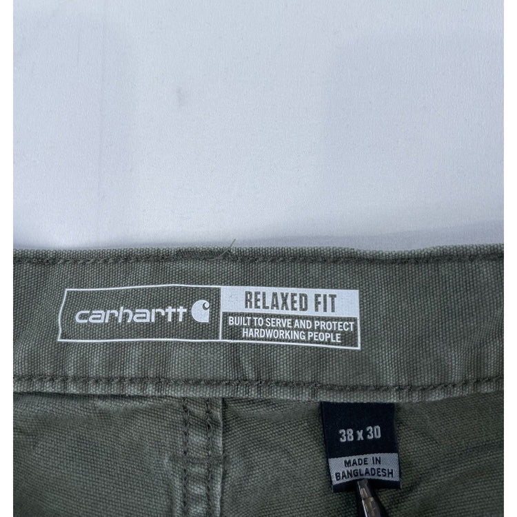 Mens Carhartt Olive Green Relaxed Fit Carpenter Wrok Pants Size 38x30