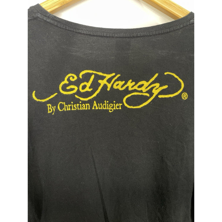 Vintage Ed Hardy Y2k Women’s Christian Audigier Long sleeve T-shirt Sz S