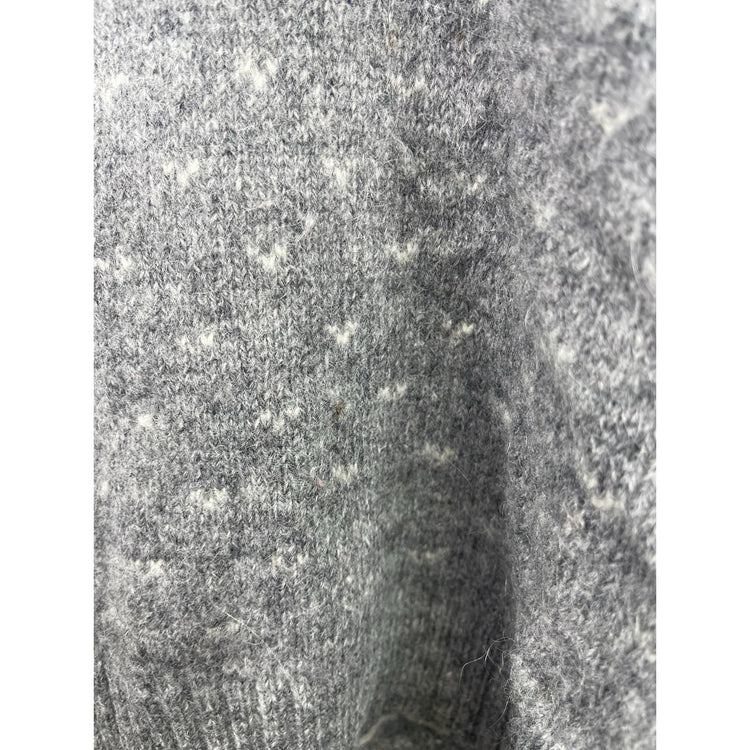 VTG Eddie Bauer Sweater Men Sz L Gray Blue Red Green Christmas Wool Long Sleeve