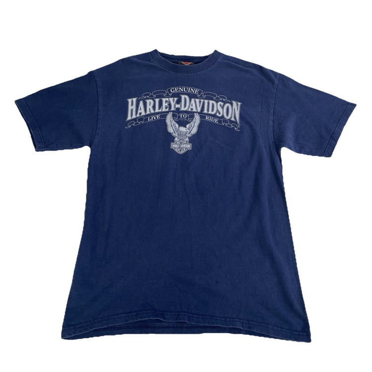 Mens Harley Davidson Of Kuwait Basic Navy Blue Tee Size M