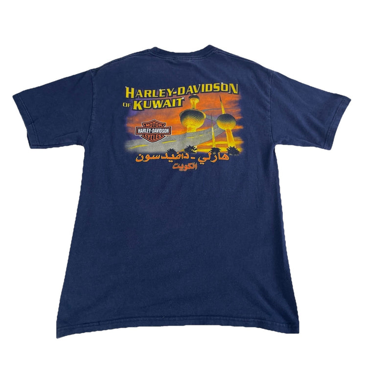 Mens Harley Davidson Of Kuwait Basic Navy Blue Tee Size M