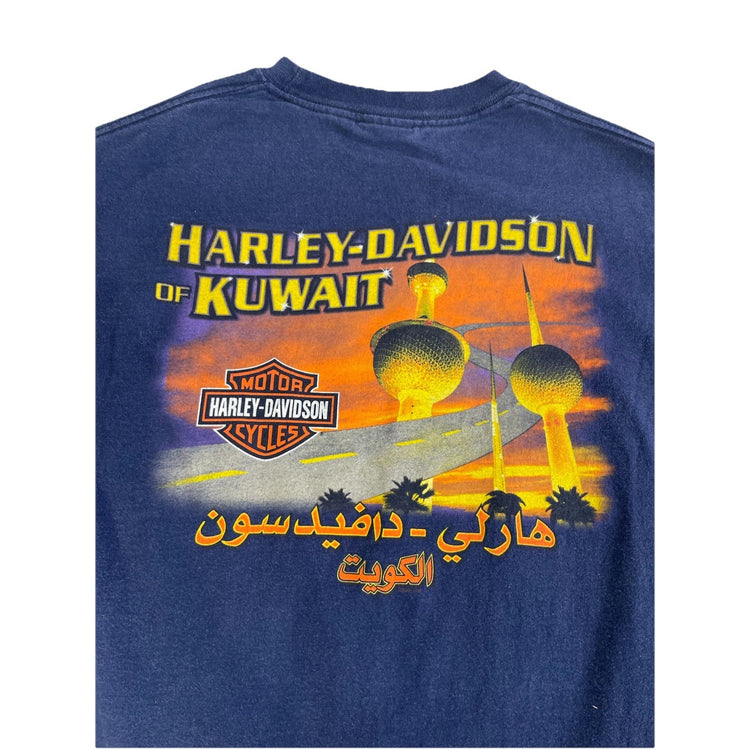 Mens Harley Davidson Of Kuwait Basic Navy Blue Tee Size M