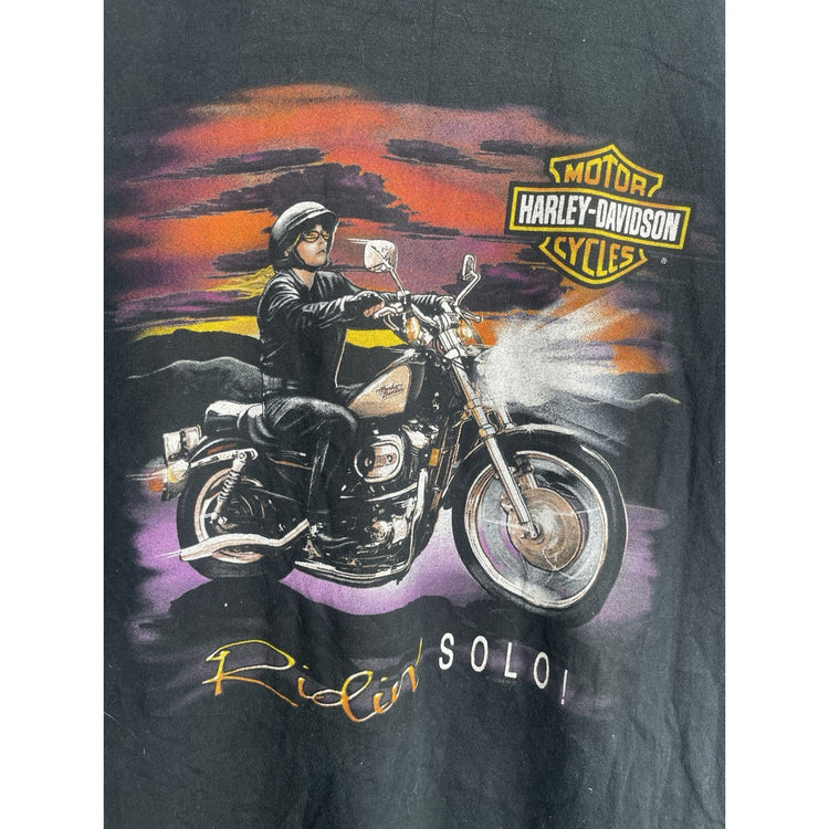 Vintage Men’s 1998 Harley Davidson T Shirt Daytona Beach Black Ridin Solo Size M
