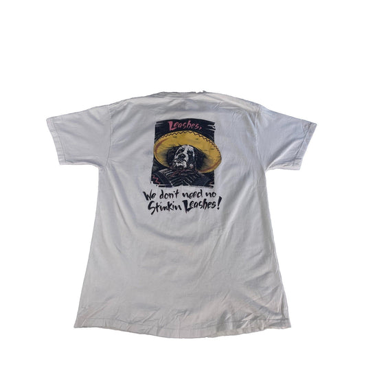 Mens Vintage 90s Big Dogs Stinkin Leashes Parody Graphic T Shirt Size L