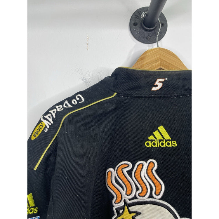 Men’s VTG Go Daddy Nascar Jacket Black Long Sleeve Jh Design 90’s Logo Sz M