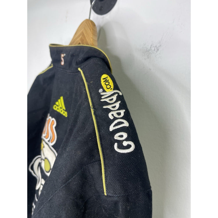 Men’s VTG Go Daddy Nascar Jacket Black Long Sleeve Jh Design 90’s Logo Sz M