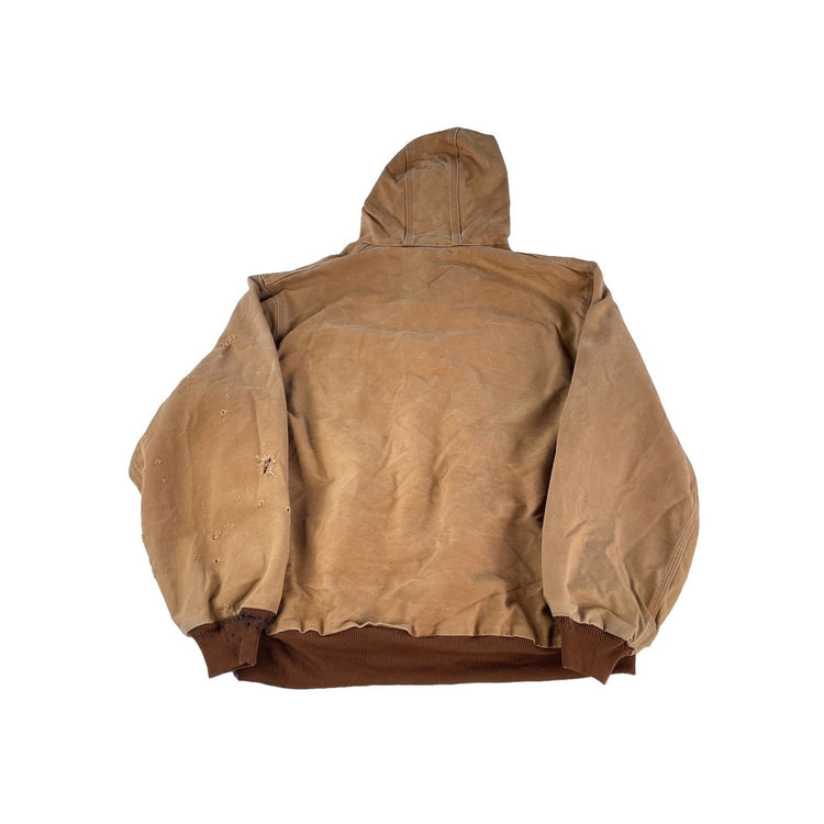 Mens Vintage Carhartt Distressed Southwest Gas Thermal Duck Jacket Brown XL