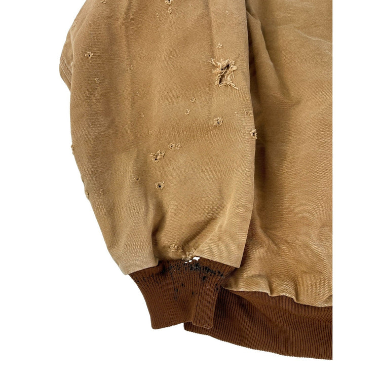 Mens Vintage Carhartt Distressed Southwest Gas Thermal Duck Jacket Brown XL