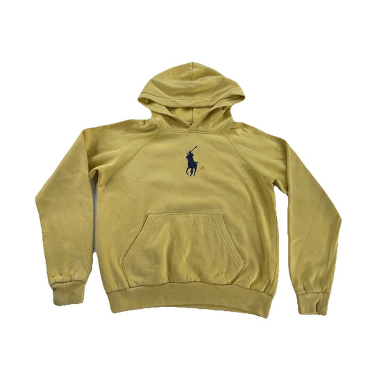 Men's Vintage Polo Ralph Lauren Yellow Hoodie Size S