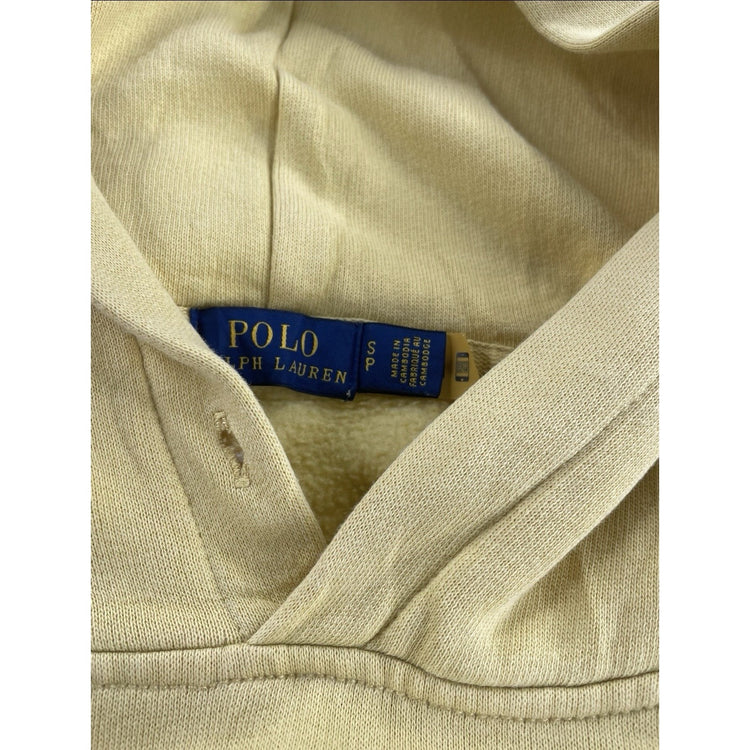 Men's Vintage Polo Ralph Lauren Yellow Hoodie Size S
