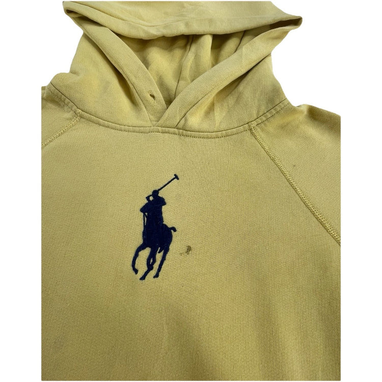 Men's Vintage Polo Ralph Lauren Yellow Hoodie Size S