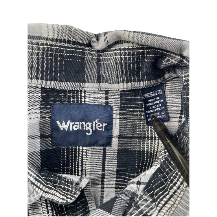 Men’s Wrangler Classic Multicolor Plaid Pattern, SnapDown Work Shirt Size 2XL
