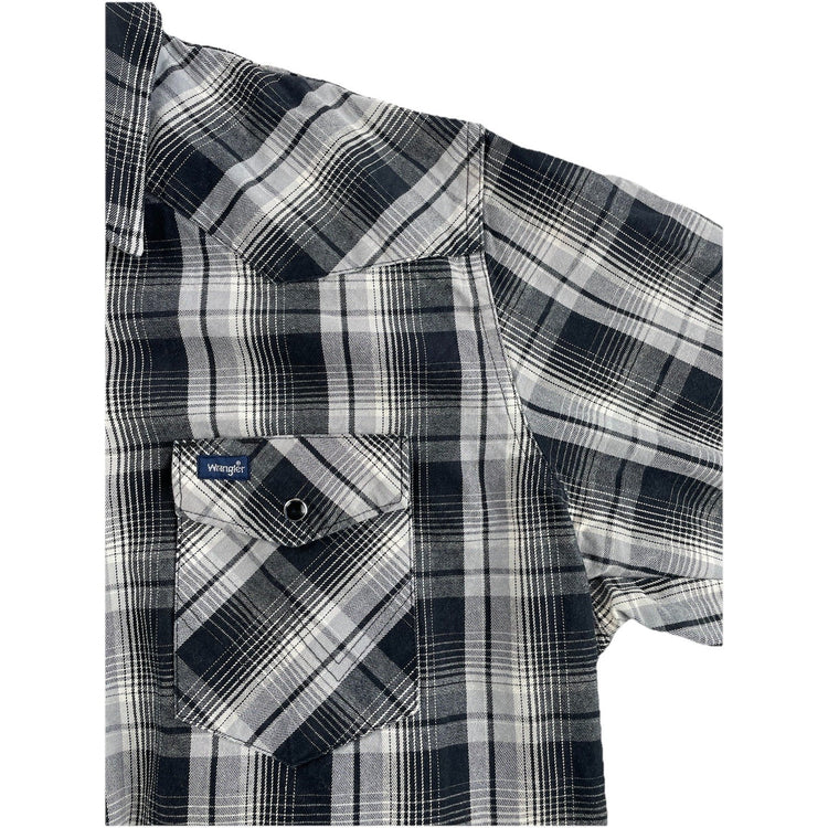 Men’s Wrangler Classic Multicolor Plaid Pattern, SnapDown Work Shirt Size 2XL