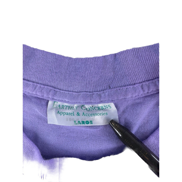 Mens Vintage 90s Purple Grahpic Whale Shirt Size Large