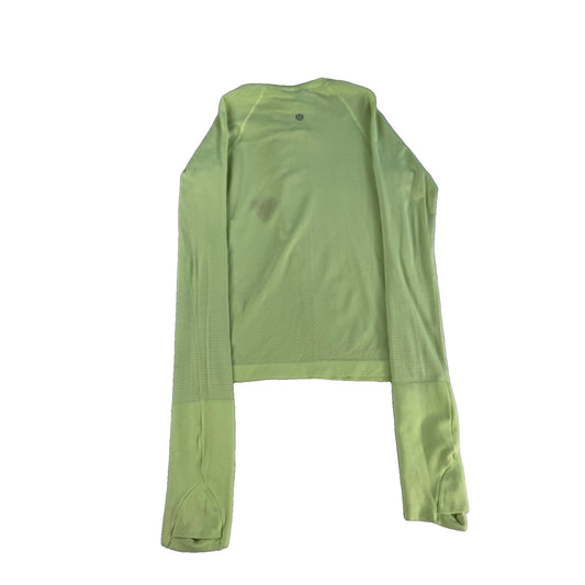Womens Lululemon Neon Green Long Sleeve Shirt With Thumb Holes Size 2