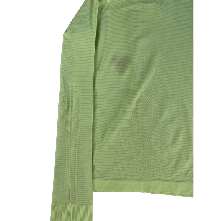 Womens Lululemon Neon Green Long Sleeve Shirt With Thumb Holes Size 2