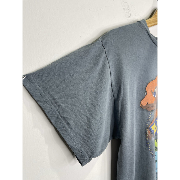 Vtg Pokémon Charmeleon Wartortle Ivysaur 1999 Youth Large Gray T Shirt