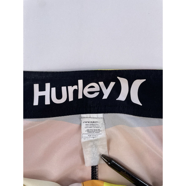 Mens Hurley Rainbow Plaid Color Block Surf Skate Swim Board Shorts SIZE L