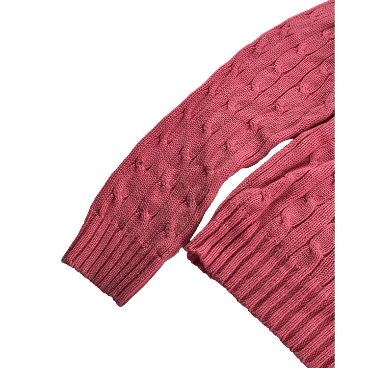 Womens Ralph Lauren Sport Size XL Pink V Neck Knitted Sweater