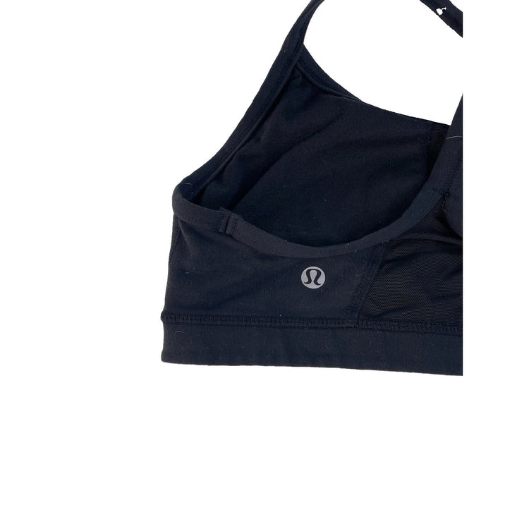 Women's Lululemon Black Athletic Sports Bra Racerback With Mesh Detail Size 4