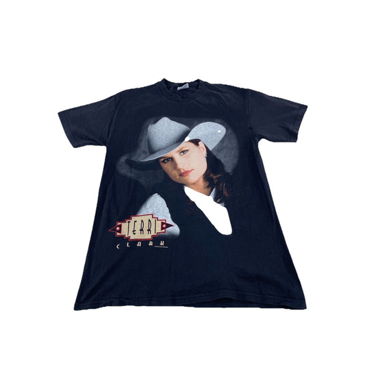Men Vintage 90s Hanes Terri Clark Poor Poor Pitiful Me Tour T-Shirt Size Medium