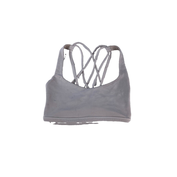 Womens Lululemon White Free To Be Wild Strappy Sports Bra Size 6