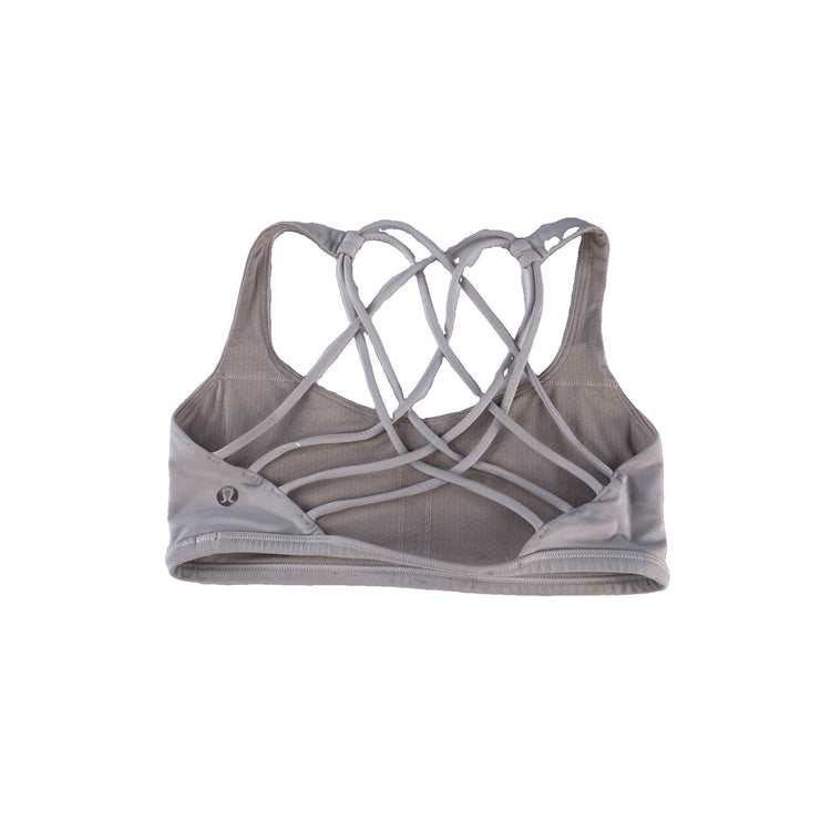 Womens Lululemon White Free To Be Wild Strappy Sports Bra Size 6