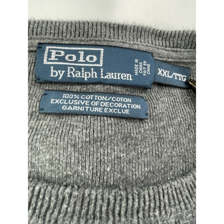 Men's Vintage Polo Ralph Lauren Gray Knitted Sweater Size Xxl