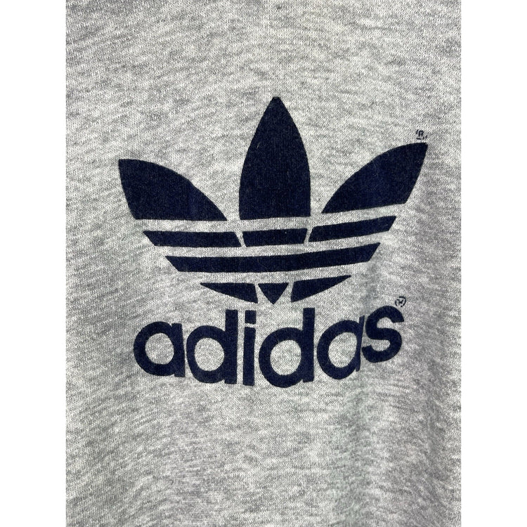 Vintage Adidas Trefoil Logo Hoodie 80s Gray Men's Large