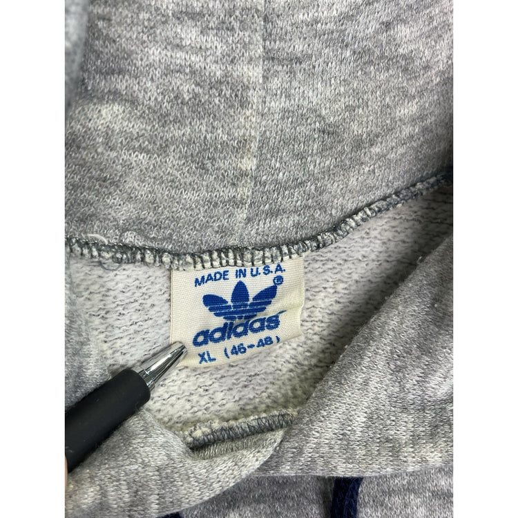 Vintage Adidas Trefoil Logo Hoodie 80s Gray Men's Large