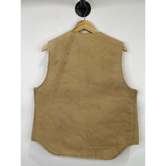 Carhartt Duck Work Vest Made in USA Camel Brown Men’s L Used Bomber Bullet