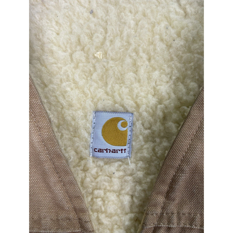 Carhartt Duck Work Vest Made in USA Camel Brown Men’s L Used Bomber Bullet